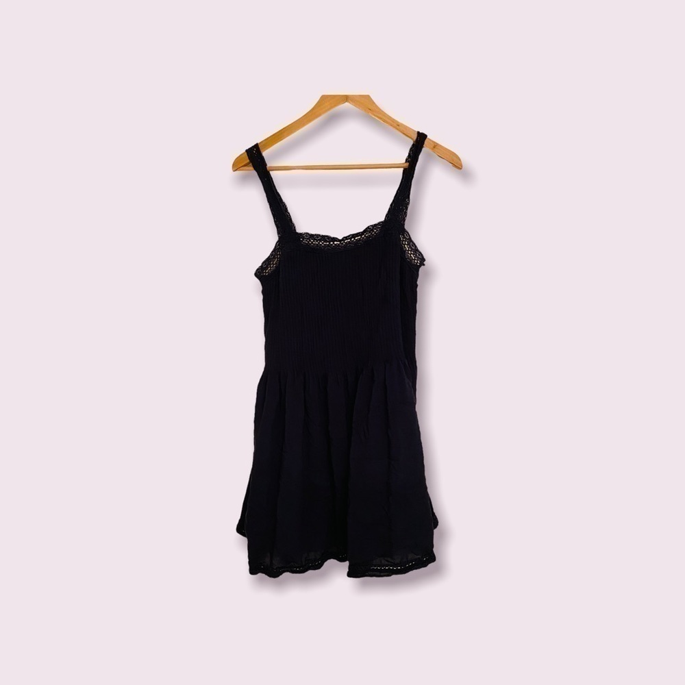 WILFRED Navy Blue Lace Trim Dress